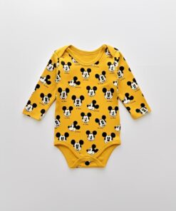 Βρεφικό Κορμάκι Μακρυμάνικο με Ήρωα Κινουμένων Σχεδίων - Κίτρινο (ΜΙΚ-108486)