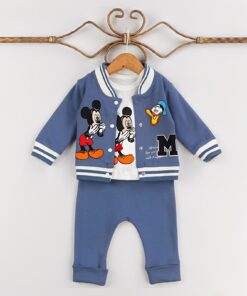 Βρεφικό Λεπτό Σετ Μπλούζα με Παντελονάκι και Ζακέτα με Ήρωες Κινουμένων Σχεδίων - Μπλε (108375)