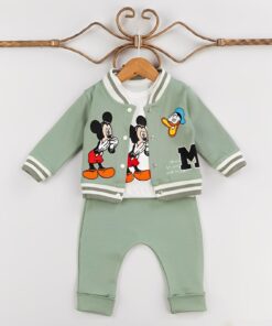 Βρεφικό Λεπτό Σετ Μπλούζα με Παντελονάκι και Ζακέτα με Ήρωες Κινουμένων Σχεδίων - Βεραμάν (108362)