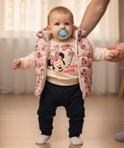 Βρεφικό Σετ Χοντρή Μπλούζα με Παντελόνι και Αμάνικο με Ήρωα Κινουμένων Σχεδίων - Ροζ (ΜΙΝ-109337)