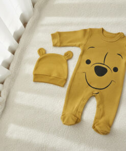 Βρεφικό Φορμάκι και Σκουφάκι με Ήρωα Κινουμένων Σχεδίων - Κίτρινο (ΓΟΥΙ-110694)