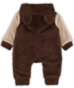 Βρεφικό Φορμάκι Εξόδου Fleece με Κουκούλα και Σχέδιο Σκυλάκια – Καφέ (110895)