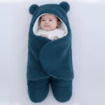 Βρεφικός Υπνόσακος - Ποδόσακος Fleece με Κουκούλα και Κλειστά Ποδαράκια, 0-6 Μηνών - Πετρόλ (110637)