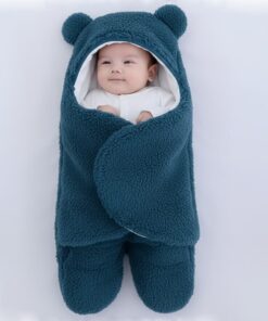 Βρεφικός Υπνόσακος - Ποδόσακος Fleece με Κουκούλα και Κλειστά Ποδαράκια, 0-6 Μηνών - Πετρόλ (110637)