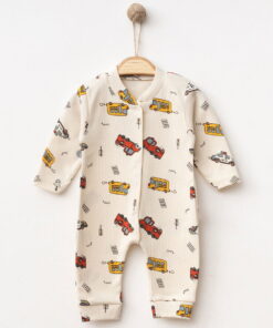 Φορμάκι Βρεφικό με Σχέδιο Αυτοκινητάκια με Ανοιχτά Ποδαράκια - Μπεζ (112243)