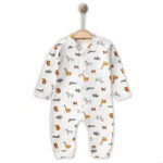 Φορμάκι Βρεφικό με Σχέδιο Ζωάκια της Ζούγκλας με Ανοιχτά Ποδαράκια - Άσπρο (112222)