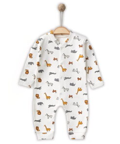 Φορμάκι Βρεφικό με Σχέδιο Ζωάκια της Ζούγκλας με Ανοιχτά Ποδαράκια - Άσπρο (112222)