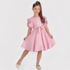 Παιδικό Φόρεμα Κοντομάνικο με Βολάν και Ζώνη - Ροζ (112269)