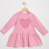 Παιδικό Φόρεμα Μακρυμάνικο με Σχέδιο Καρδούλα - Ροζ (112332)