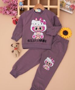 Παιδικό Σετ Λεπτές Φόρμες, Μπλούζα και Παντελόνι με Ήρωες Κινουμένων Σχεδίων - Μωβ (ΛΑΜΠ-111352)