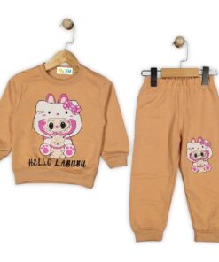 Παιδικό Σετ Λεπτές Φόρμες, Μπλούζα και Παντελόνι με Ήρωες Κινουμένων Σχεδίων - Καφέ Ανοιχτό (ΛΑΜΠ-111344)