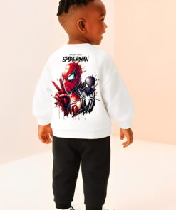 Παιδικό Σετ Λεπτή Μακό Μπλούζα και Παντελόνι με Ήρωα Κινουμένων Σχεδίων - Άσπρο (ΣΠΑΙ-111636)