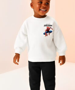 Παιδικό Σετ Λεπτή Μακό Μπλούζα και Παντελόνι με Ήρωα Κινουμένων Σχεδίων - Άσπρο (ΣΠΑΙ-111636)