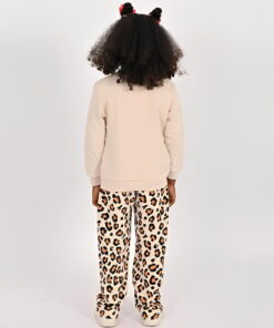 Παιδικό Σετ Λεπτή Μακό Μπλούζα και Παντελόνι με Ήρωα Κινουμένων Σχεδίων - Μπεζ (ΛΙΛΟ-111677)