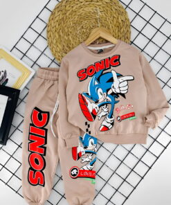 Παιδικό Σετ Λεπτή Μακό Μπλούζα και Παντελόνι με Ήρωα Κινουμένων Σχεδίων - Μπεζ (ΣΟΝ-111489)