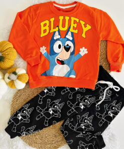 Παιδικό Σετ Λεπτή Μακό Μπλούζα και Παντελόνι με Ήρωα Κινουμένων Σχεδίων - Πορτοκαλί (ΜΠΛΟΥ-111498)