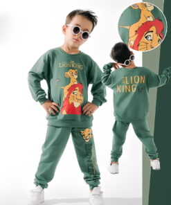 Παιδικό Σετ Λεπτή Μακό Μπλούζα και Παντελόνι με Ήρωες Κινουμένων Σχεδίων - Πράσινο (ΛΑΙΟ-111515)