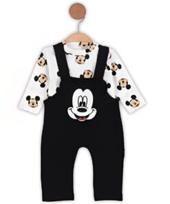 Βρεφική Σαλοπέτα και Μπλούζα με Σχέδιο Ήρωα Κινουμένων Σχεδίων - Μαύρη (ΜΙΚ-112356)