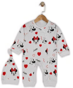 Βρεφικό Φορμάκι και Σκουφάκι με Ηρωίδα Κινουμένων Σχεδίων - Άσπρο (112133)