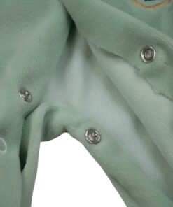 Βρεφικό Φορμάκι Βελουτέ και Σκουφάκι με Σχέδιο Αρκουδάκι "Hello" - Πράσινο (111283)