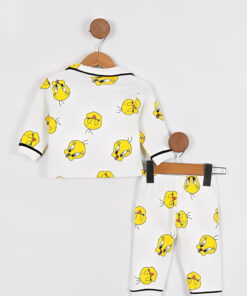 Βρεφικό Σετ Πιτζαμάκι Μπλούζα και Παντελόνι με Ήρωα Κινουμένων Σχεδίων – Άσπρο (ΤΟΥΙ-112062)