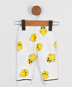 Βρεφικό Σετ Πιτζαμάκι Μπλούζα και Παντελόνι με Ήρωα Κινουμένων Σχεδίων – Άσπρο (ΤΟΥΙ-112062)