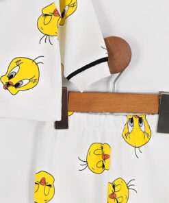 Βρεφικό Σετ Πιτζαμάκι Μπλούζα και Παντελόνι με Ήρωα Κινουμένων Σχεδίων - Άσπρο (ΤΟΥΙ-112062)