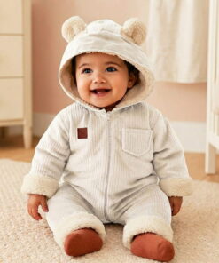 Φορμάκι Χειμερινό Fleece με Κουκούλα Μονόχρωμο – Άσπρο (113072)