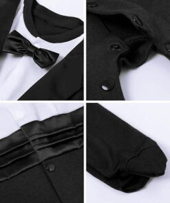 Βρεφικό Luxury Φορμάκι Εξόδου Ολόσωμο Στυλ Σμόκιν – Μαύρο (113162)