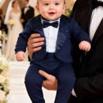 Βρεφικό Luxury Φορμάκι Εξόδου Ολόσωμο Στυλ Σμόκιν - Σκούρο Μπλε (113147)